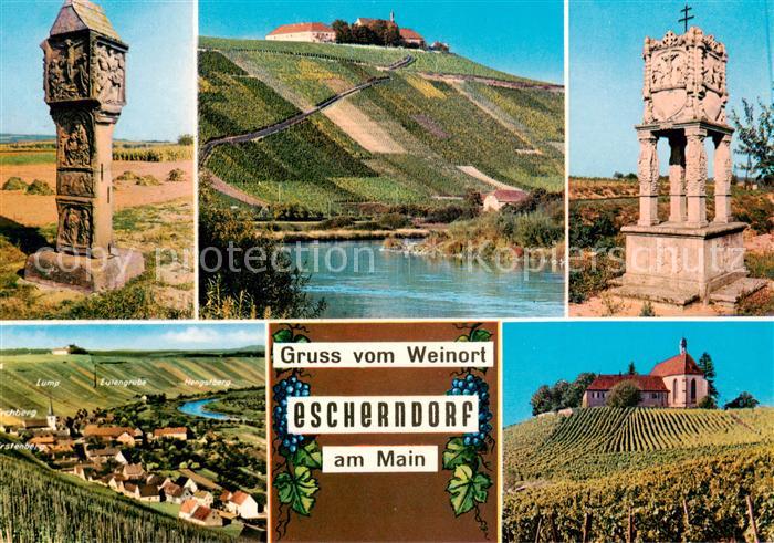 Escherndorf Gasthaus Pension Zum Engel Monumente Panorama Kirche