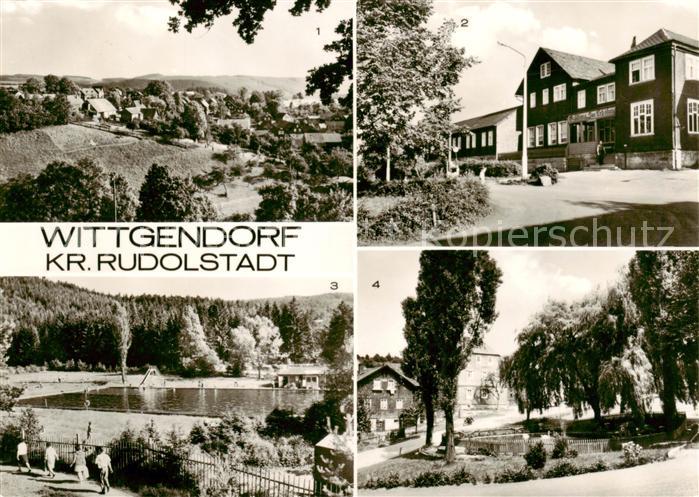 Wittgendorf Saalfeld Blick vom Talberg Gasthaus Zur Erholung Auebad Teilansicht