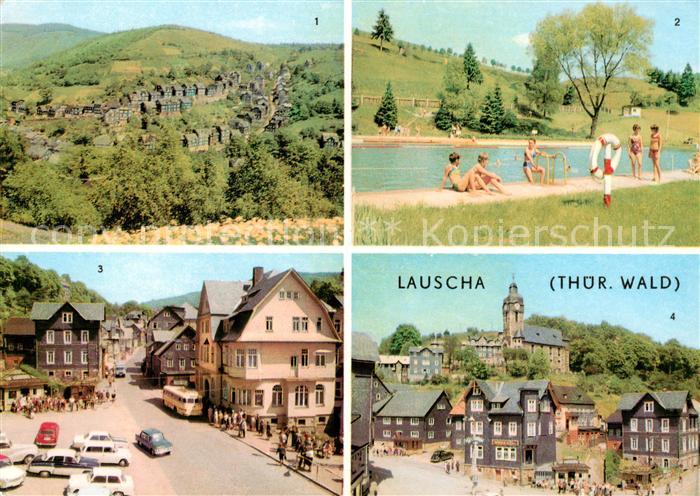 Lauscha Teilansicht Schwimmbad Kulturhaus Huettenplatz