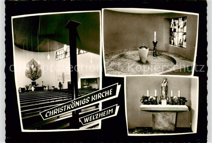 Welzheim Christkoenigs Kirche Inneres Taufbecken Altar
