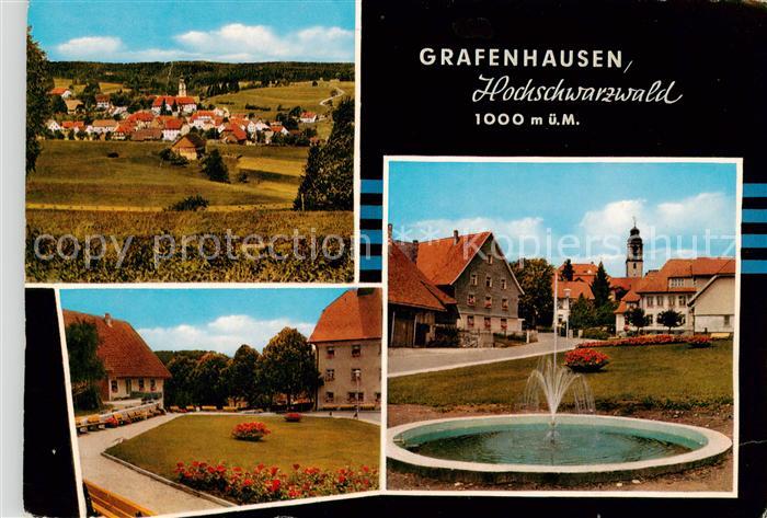 Grafenhausen Schwarzwald Panorama Ortspartien Brunnen