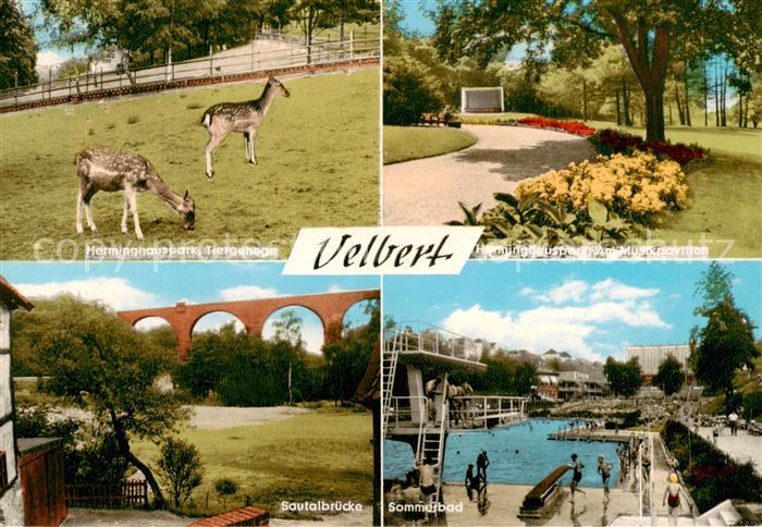 Velbert Herminghauspark Tiergehege Sautalbruecke Sommerbad Am Musikpavillon