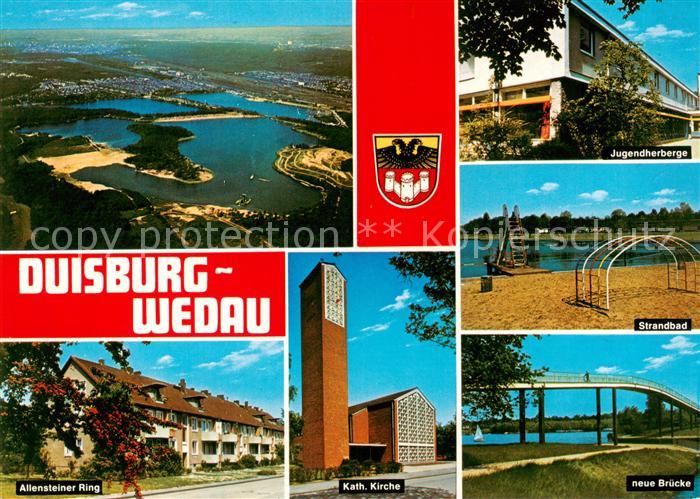 Wedau Duisburg Fliegeraufnahme Jugendherberge Strandbad Allensteiner Ring Kath K