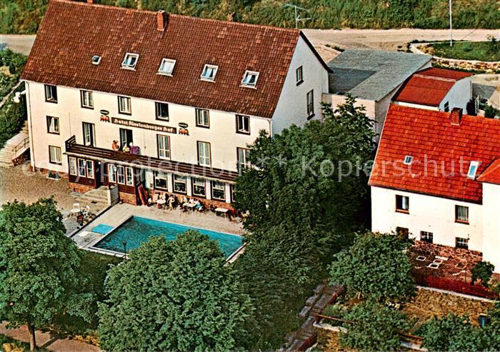 Lichtenfels Hessen Hotel Fuerstenberger Hof Terrasse mit Schwimmbad