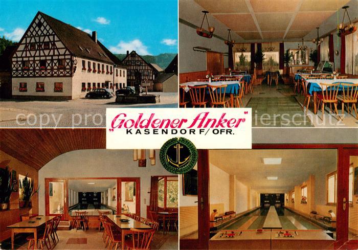Kasendorf Oberfranken Hotel Pension Goldener Anker Gastraeume Kegelbahn