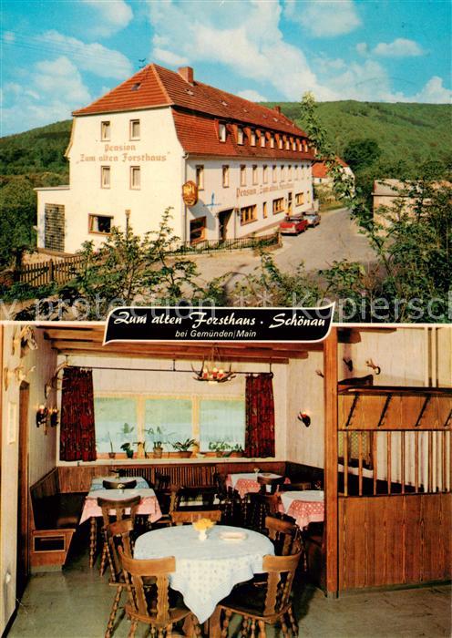 Schoenau Gemuenden Pension Zum alten Forsthaus Gaststube