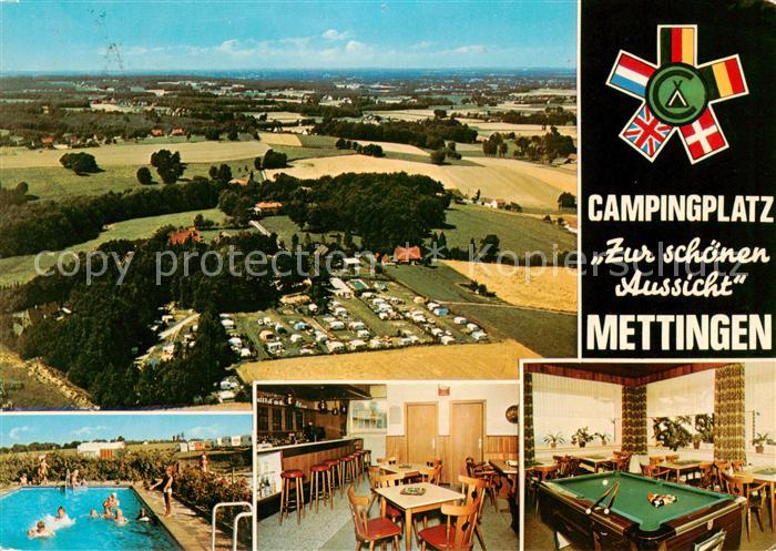 Mettingen Westfalen Campingplatz Zur schoenen Aussicht Fliegeraufnahme Freibad B