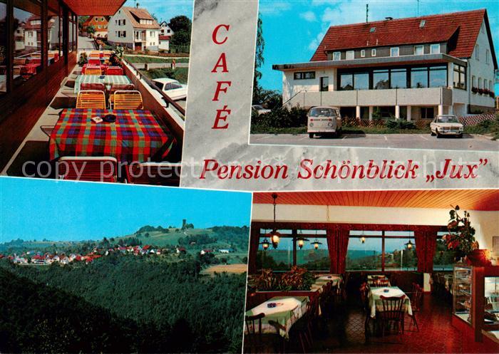 Jux Cafe Pension Schoenblick Terrasse Panorama Gaststube