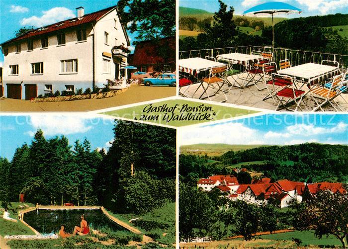 Trauzenbach Gasthof Pension zum Waldblick Terrasse Waldschwimmbad Panorama