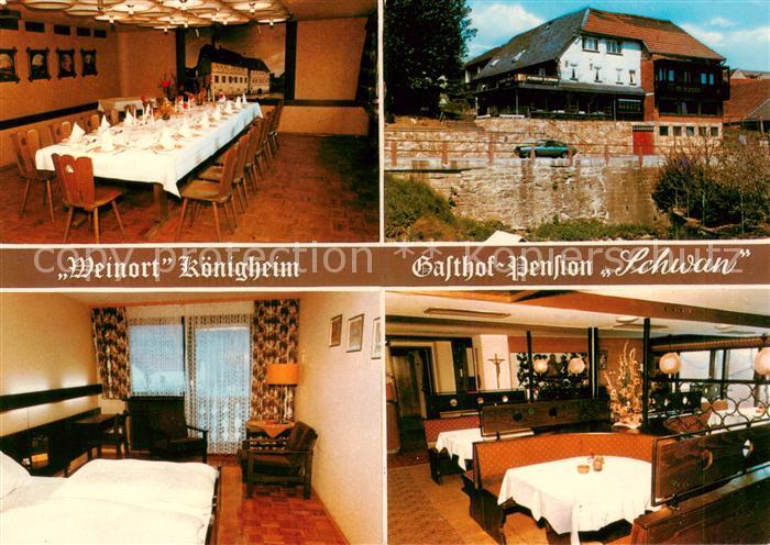 Koenigheim Gasthof Pension Schwan Gastraeume Zimmer
