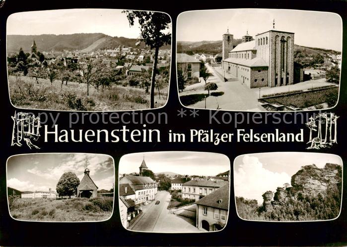 Hauenstein  Pfalz Panorama Kirche Ortspartien Felsen