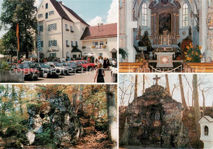Finningen Dillingen Landgasthof Zum Schloessle Grotte Kirche