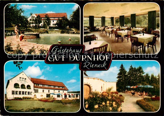 Rieneck Gaestehaus Gut Duernhof Freibad Gastraum Gartenterrasse