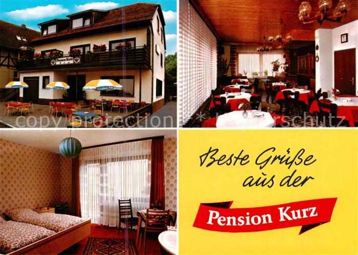 Rengshausen Knuellwald Pension Kurz Gaststube Terrasse Zimmer