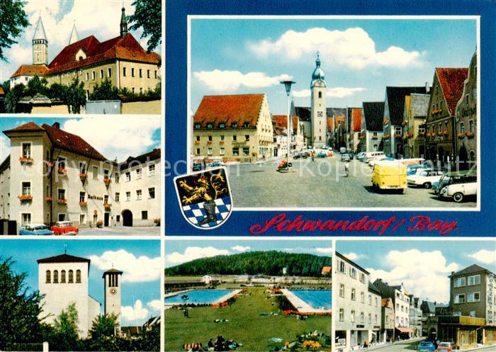 Schwandorf Kirche Rathaus Marktplatz Schwimmbad Ortspartie