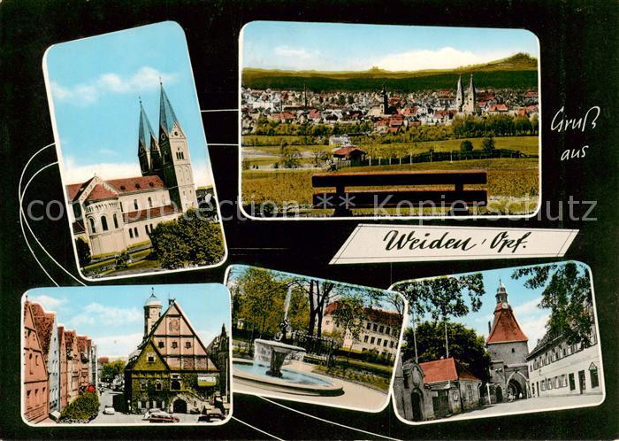 Weiden Oberpfalz Kirche Panorama Marktplatz Brunnen Stadttor