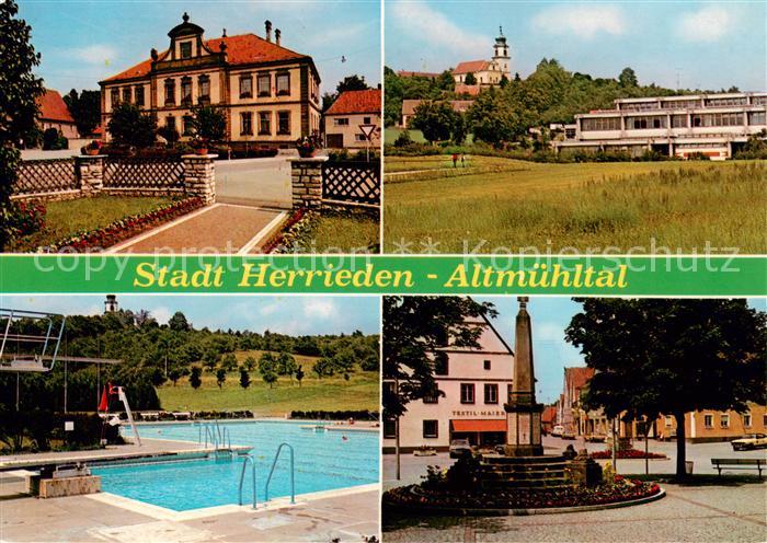 Herrieden Schloss Schwimmbad Schule Brunnen