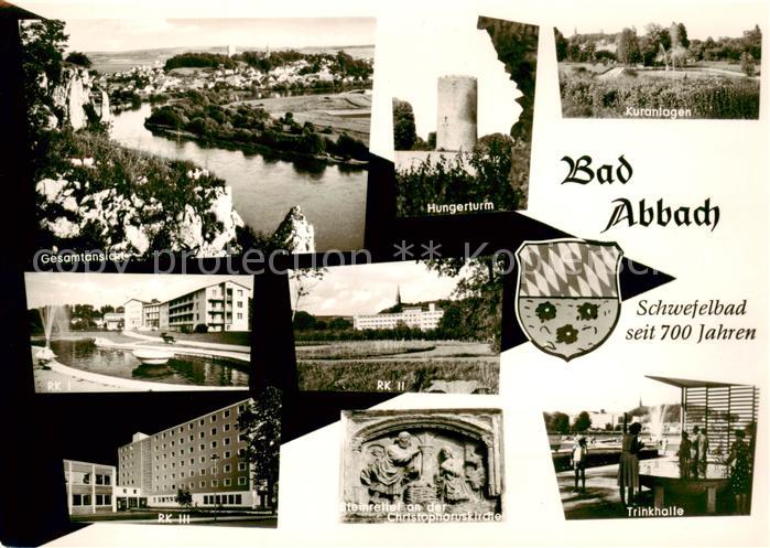 Bad Abbach Panorama Hungerturm Kuranlagen Kliniken RK I RKII und RK 3 Steinrelie