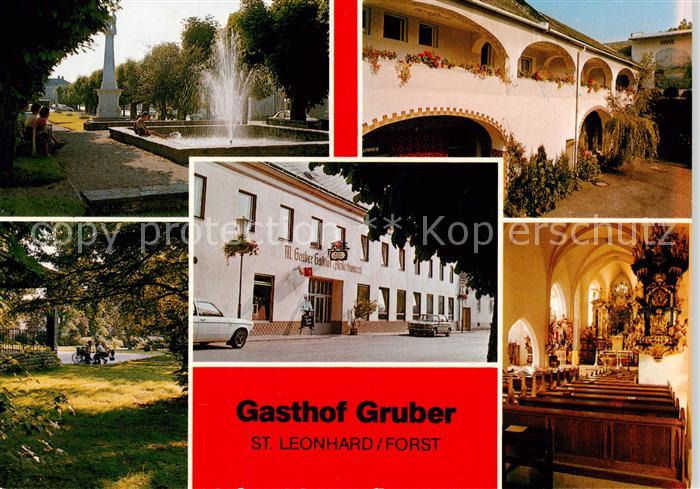 St Leonhard Forst Niederoesterreich Gasthof Gruber Park Fontaene Kirche Inneres