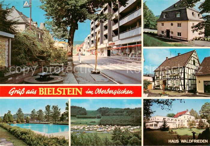 Bielstein Wiehl Brunnen Schwimmbad Panorama Fachwerkhaus Haus Waldfrieden