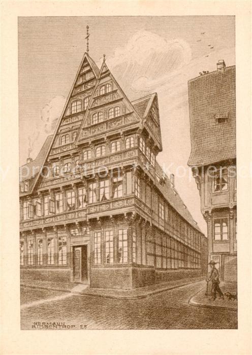 Alt Hildesheim Altdeutsches Haus Zeichnung