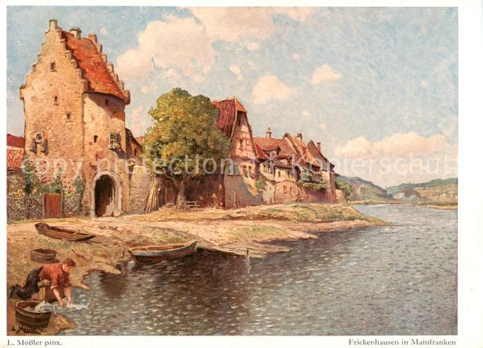 Frickenhausen Main Ortspartie Originalgemaelde