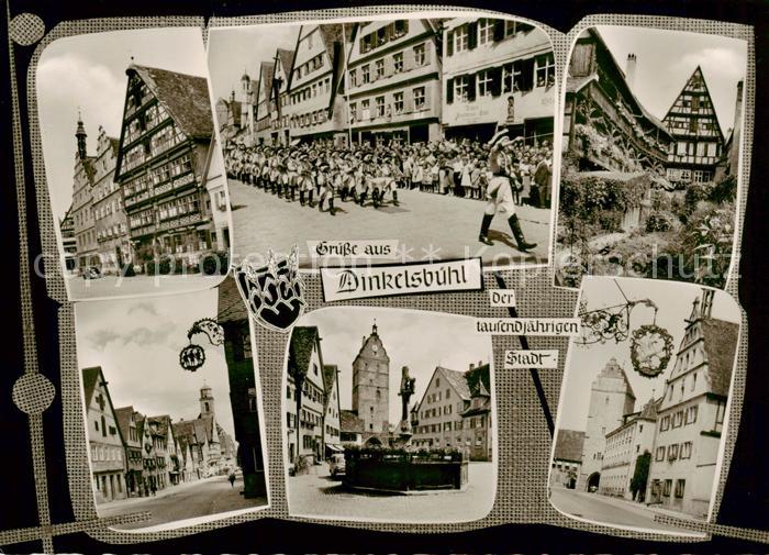 Dinkelsbuehl Teilansichten Prozession Kirche Brunnen Markt