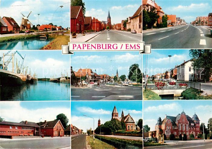 Papenburg Ems Kanal Hafen Ortspartien Kirche Rathaus