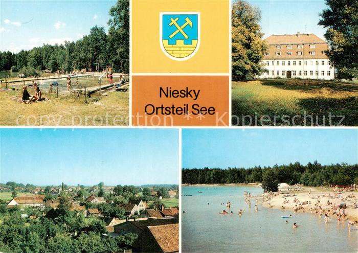 Niesky Oberlausitz Sachsen OT See Schwimmbad Genesungsheim Heideland Panorama St