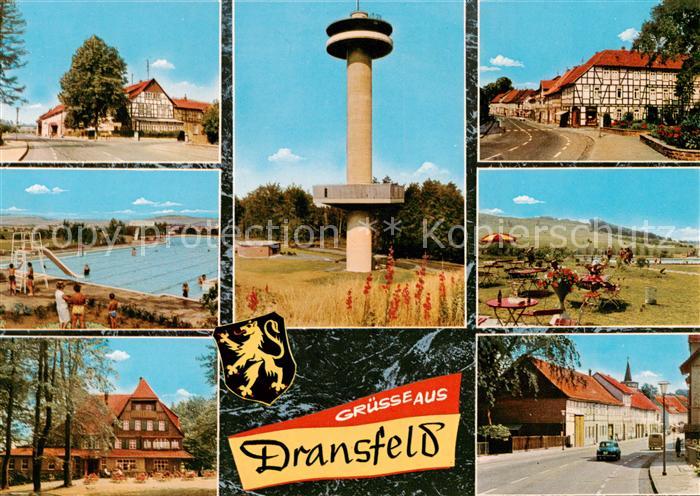 Dransfeld Gaussturm Schwimmbad Strand Teilansichten