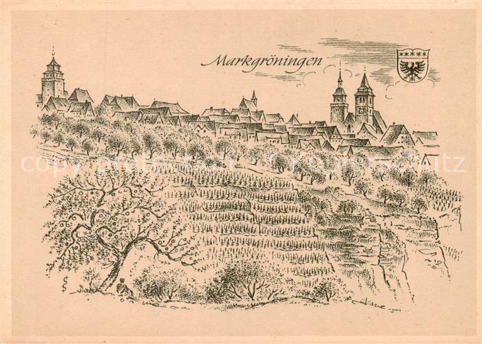 Markgroeningen Altes Staedtebild Zeichnung