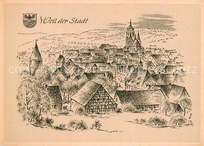 Weil der Stadt Staedtebild aus alten und neuen Tagen Zeichnung