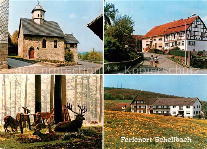Schellbach Knuellwald Kapelle Fachwerkhaus Wildfuetterung Panorama