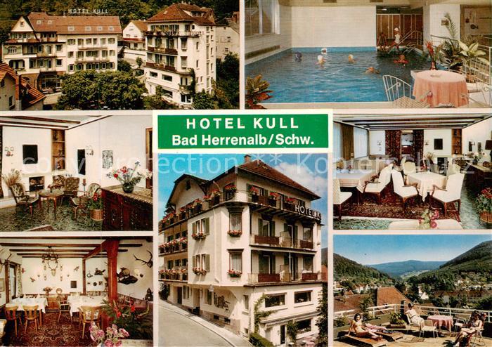 Bad Herrenalb Hotel Kull mit Jaegertube Hallenbad Gastraeume Terrasse