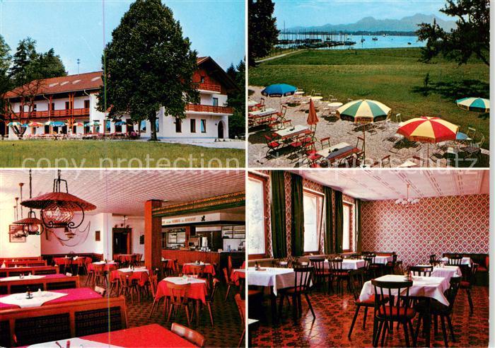 Prien Chiemsee Gasthof Cafe Zum Fischer am See Gastraeume