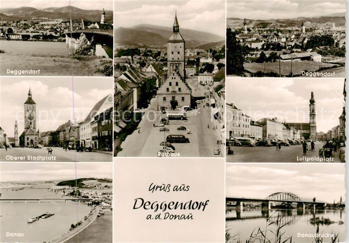 Deggendorf Donau Oberer Stadtplatz Rathaus Luitpoldplatz Donau Donaubruecke