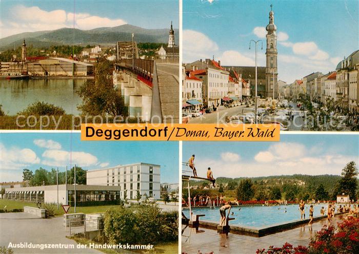 Deggendorf Donau Donaubruecke Markt Ausbildungszentrum der Handwerkskammer Schwi
