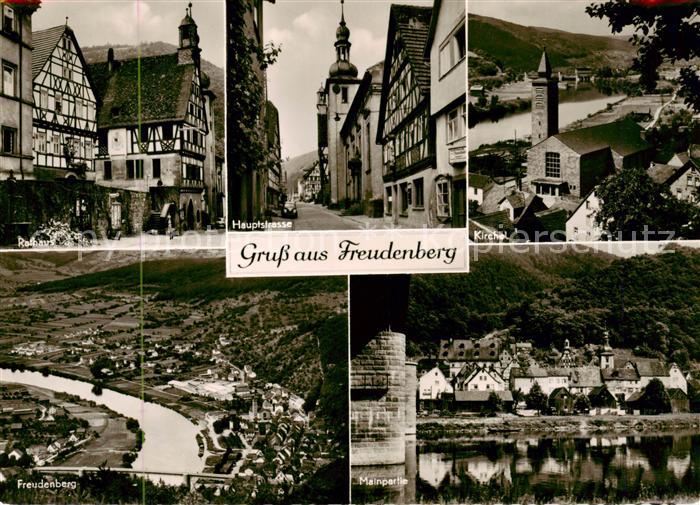 Freudenberg Baden Rathaus Hauptstrasse Kirche Panorama Mainpartie