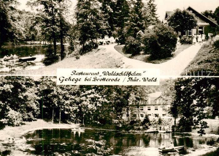 Brotterode Restaurant Waldschloesschen Gehege Gondelteich