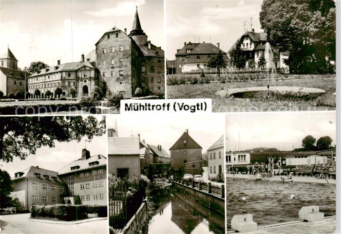 Muehltroff Schloss Kanal Schule Brunnen Schwimmbad