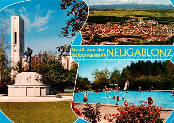 Neugablonz Kaufbeuren Denkmal Panorama Schwimmbad