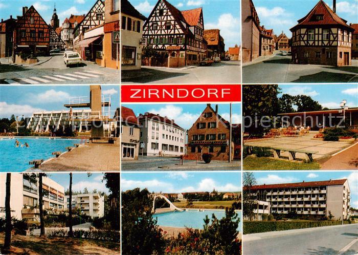 Zirndorf Mittelfranken Ortspartien Fachwerkhaeuser Schwimmbad Marktplatz