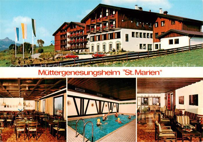 Wertach Bayern Muettergenesungsheim St Marien Gastraeume Hallenbad