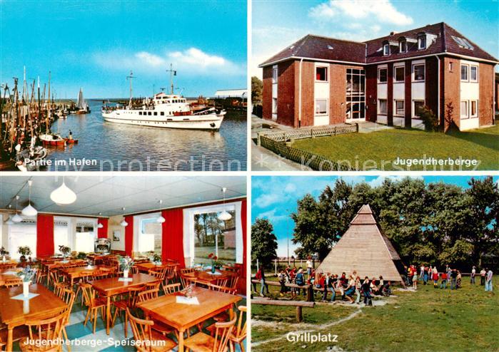 Wittmund Jugendherberge Carolinensiel Speiseraum Grillplatz Partie im Hafen