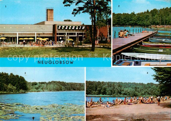 Neuglobsow Stechlin FDGB Erholungszentrum Stechlin Bootsanlegestelle Dagow See S