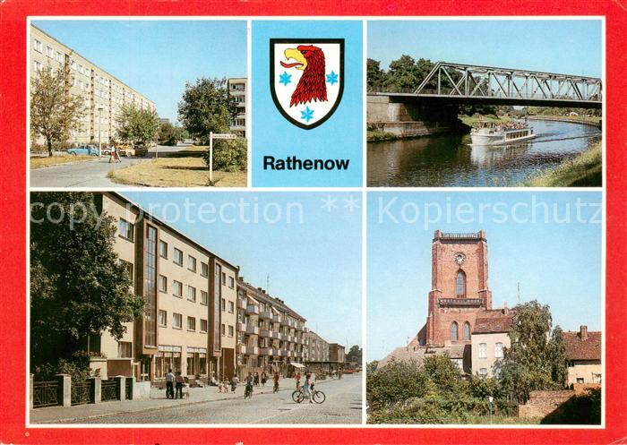 Rathenow Neubaugebiet am bruno Baum Ring Hauptschleuse mit Bruecke des Friedens