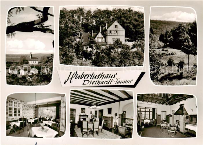 Diethardt Hubertushaus Erholungsheim Panorama mit Kirche Landschaft