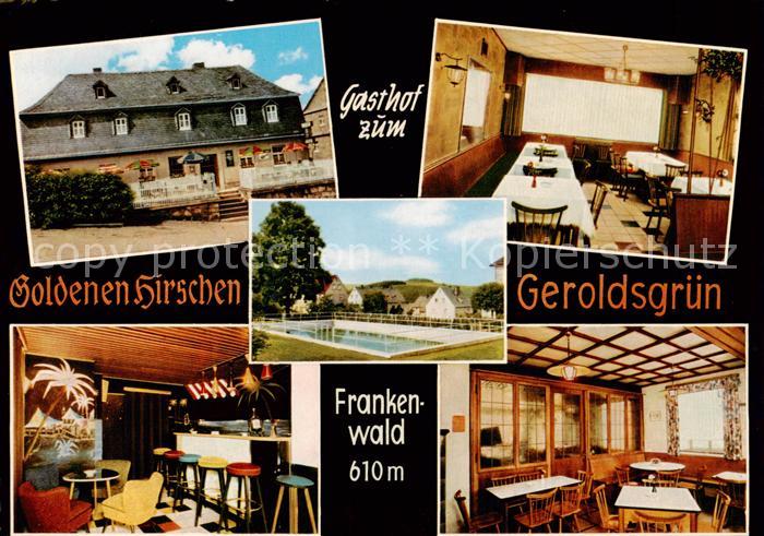 Geroldsgruen Gasthof zum Goldenen Hirschen Gastraum Bar Swimming Pool