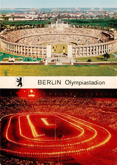 BERLIN  CITY Olympiastadion Luftbild Nachtaufnahme