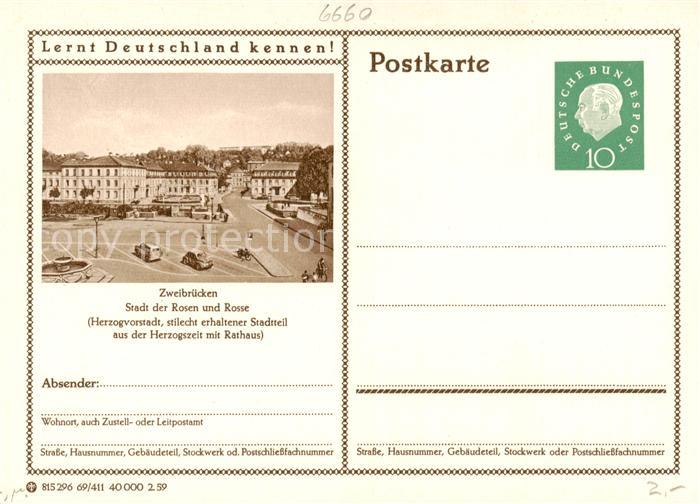 Zweibruecken Pfalz Stadt der Rosen und Rosse Stadtzentrum Rathaus Serie Lernt De